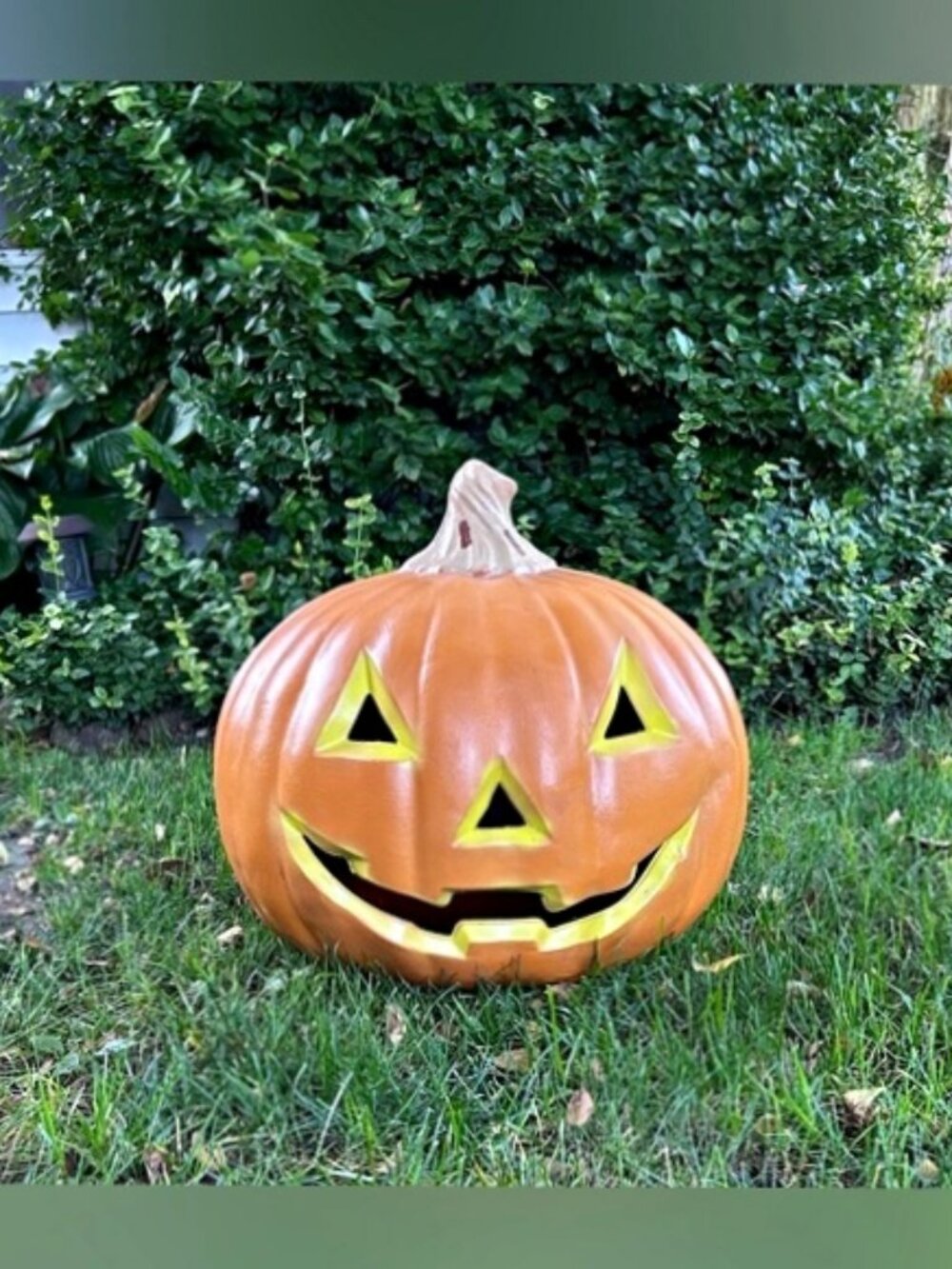 Vintage General Foam 18x16 Lighted Jack-O-Lantern Pumpkin Halloween Yard Decor